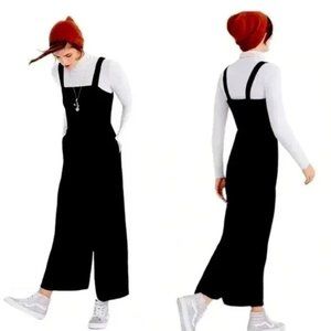 Madewell - Size 14 Crushed Velvet Wide Leg Jumpsuit Black